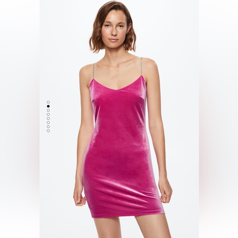 Rhinestones velvet dress
